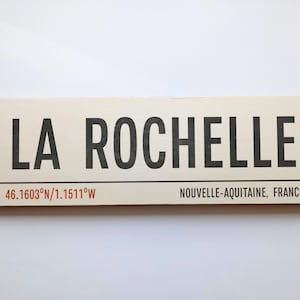 Insegna in legno LA ROCHELLE Francia - Insegna in legno sulla spiaggia francese - Insegna in legno della città - Insegna in legno vintage - Insegna in legno antica - Insegna fatta a mano