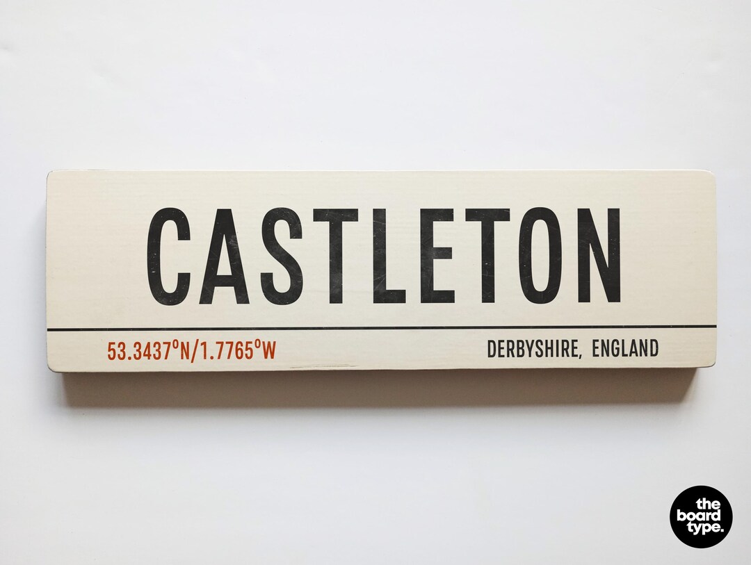 Handmade Castleton Wooden Sign: Aged Peak District Art - Etsy