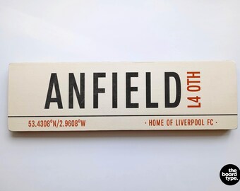 Liverpool FC Wooden Football Sign: Handmade Anfield Gift - Distressed Retro Soccer Art