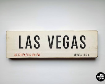 Handmade Las Vegas Wooden Sign: Custom City Art
