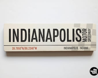 Handmade Indy 500 Wooden Racing Sign - Indianapolis Motor Speedway Nascar Art