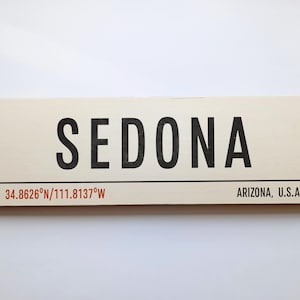 Cartello fatto a mano SEDONA Arizona - Cartello da viaggio in legno Sedona - Cartello vintage USA - Cartello Arizona - Regalo retrò americano fatto a mano