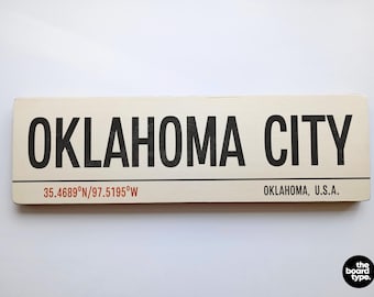 Handmade Oklahoma City Sign: Vintage Wooden Travel Decor