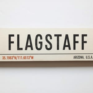 Cartello fatto a mano FLAGSTAFF Arizona - Cartello da viaggio in legno Flagstaff - Cartello vintage USA - Cartello Arizona - Regalo retrò americano fatto a mano