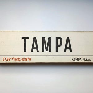 Cartello fatto a mano di TAMPA Florida - Cartello turistico in legno di Tampa - Cartello vintage USA - Cartello di destinazione Busch Gardens - Regalo fatto a mano USA Fl