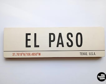 Handmade El Paso Sign: Vintage Texas Travel Decor