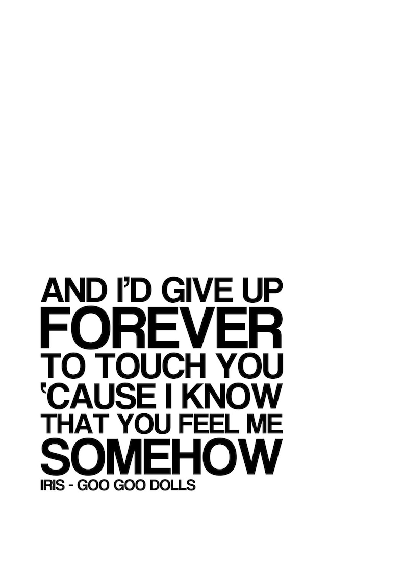 Iris Goo Goo Dolls Music Lyrics Song Poster Americana Etsy
