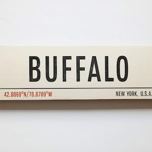 BUFFALO New York Wooden Sign - Wooden Buffalo Signage- New York City Wooden Sign - Old Aged Buffalo Wooden Signage - Vintage Street Signs