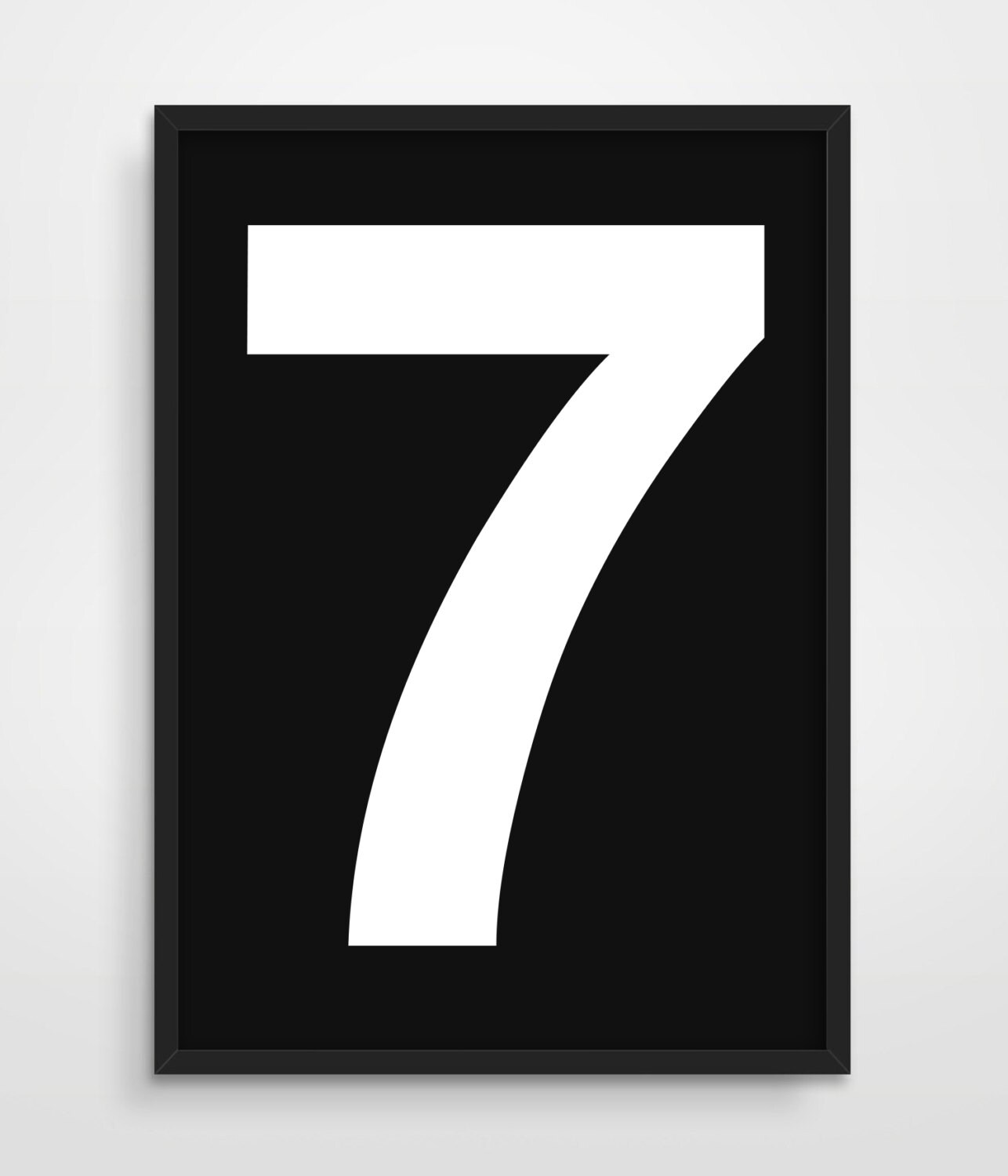 Digital Print Lucky Number Seven Lucky Print 7 Typography | Etsy