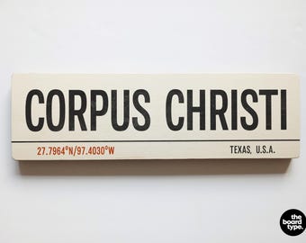 Corpus Christi Handmade Wooden Sign: Vintage Texas Travel Decor