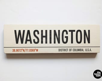 Handmade Washington DC Wooden Sign: Vintage Style Home Decor