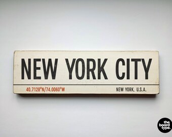 Handmade New York City Wooden Sign: Custom Aged Decor