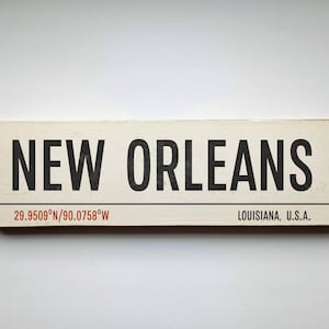 NEW ORLEANS Louisiana Handmade Sign - Mardi Gras Wooden Travel Sign - Vintage Retro Sign - New Orleans Destination Sign - Handmade USA Gift