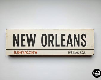 New Orleans Sign: Handmade Wooden Vintage Travel Decor