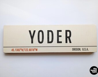 Yoder Oregon Wooden Sign: Retro Travel Gift, Handmade Home Decor