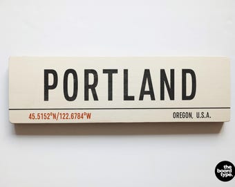 Handmade Portland Oregon Wooden Sign: Vintage Style Travel Decor