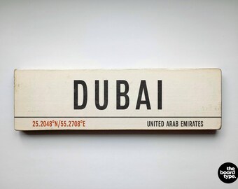 Handmade Dubai Wooden Sign: Custom City Art