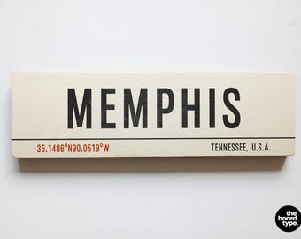 Memphis Tennessee Wooden Sign: Vintage Style Home Decor