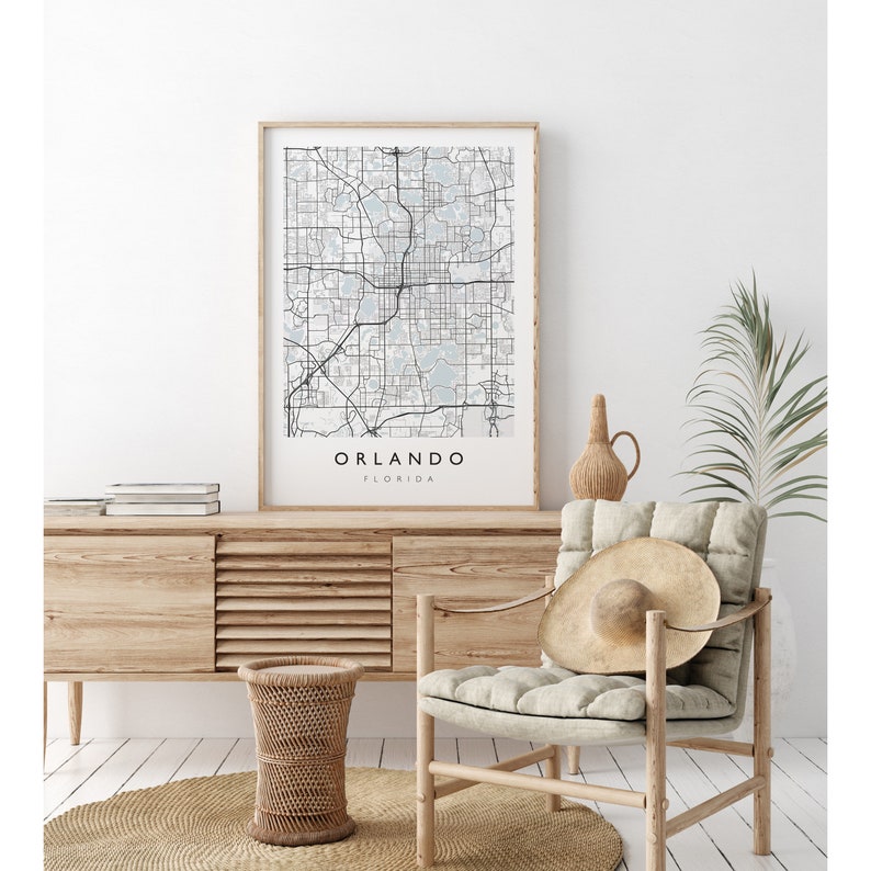 ORLANDO City Print City Map Print Orlando Travel Poster Etsy UK