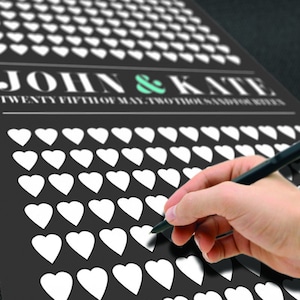 Hearts Guest Book Custom Personal Heart Wedding Guest Book Heart Guestbook Heart Wedding Guestbook  Modern Guest Book Sign In Poster