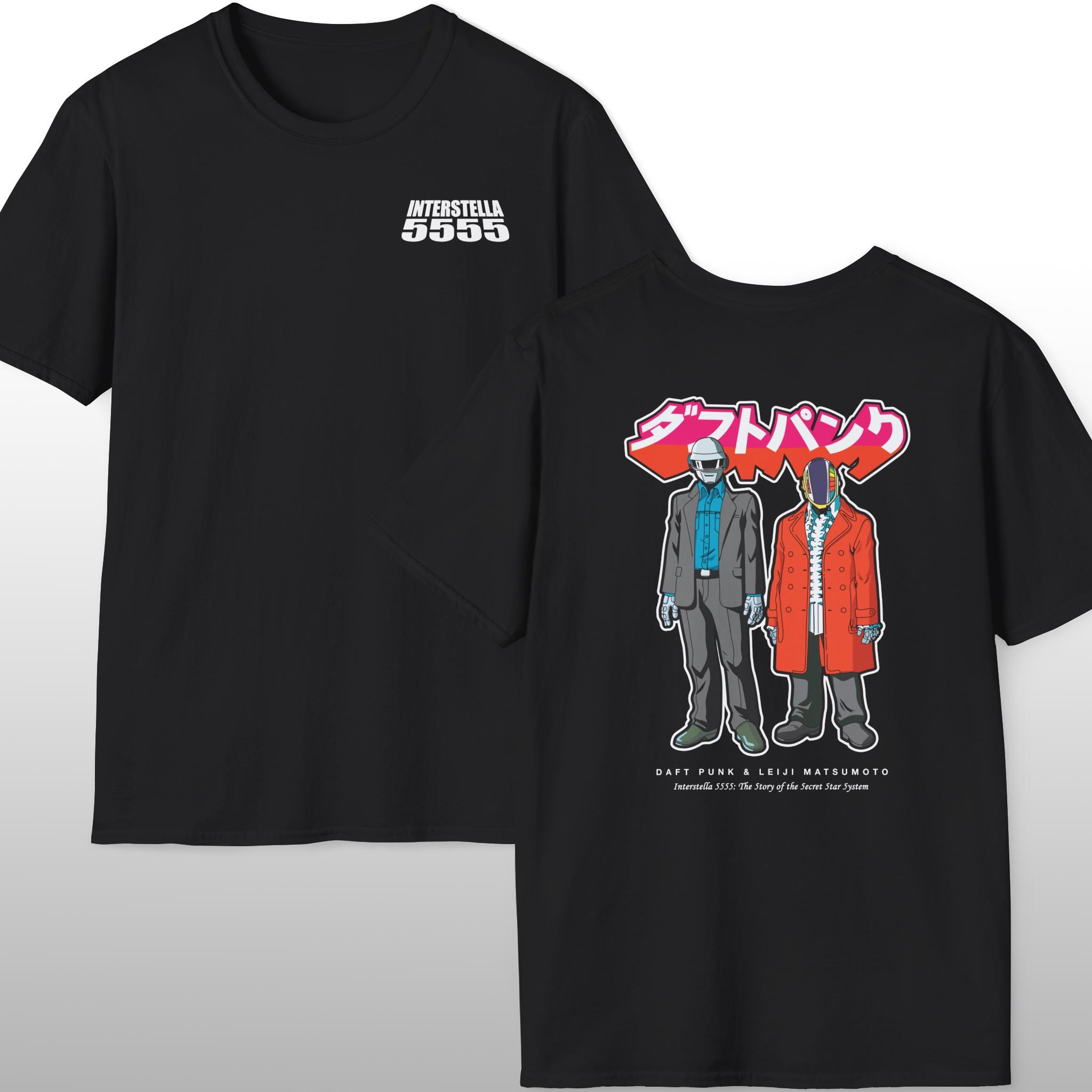 Daft Punk Interstella 5555 Cameo Unisex Tee Shirt T-Shirt Music Fan Gift Shirt Graphic Print TShirt, EDM Music Concert Shirt Festival