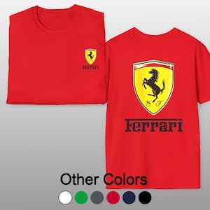 Ferrari Shirt | Scuderia Ferrari Logo T-Shirt | F1 Racing T Shirt | Red Sports Car Fan Apparel | Gift for Ferrari Enthusiasts Formula 1 Fans