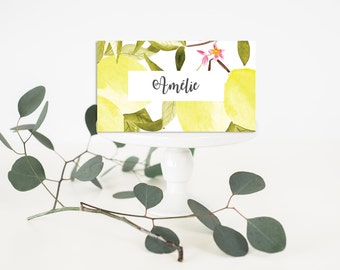 Printable Wedding Place-Card - Wedding Place-Card - Lemons wedding Place-Card - Lemons Place-Card - Rustic Wedding - Lemons invitation