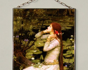 John William Waterhouse - Ophelia (1894), Stained glass and print on canvas. (Canvas 280 gsm - matte) Print art