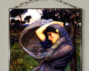 John William Waterhouse - Boreas (1903), Stained glass and print on canvas. (Canvas 280 gsm - matte)Present.Gift.