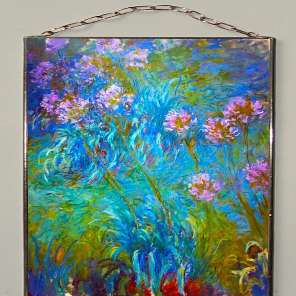 Claude Monet - Agapanthus I. Stained glass and print on canvas (Canvas 280 gsm - matte) Print art