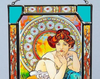 Art Nouveau Stained Glass Lampアルフォンスミュシャ Art Nouveau Stained Glass Lampアルフォンスミュシャ