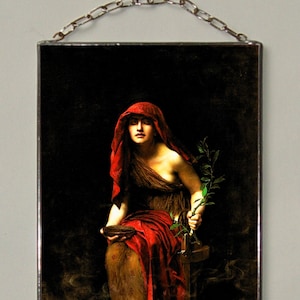John Maler Collier -Priestess of Delphi .Stained Glass & Canvas Print