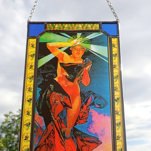 Alphonse Mucha 'Morning Star' Stained Glass Art Nouveau Print