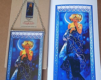 アルフォンス・ミュシャ - 月と星、「月」、ステンドグラス 1 枚