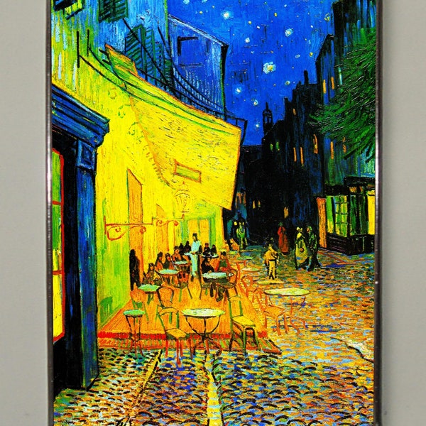 Vincent van Gogh - Cafe Terrace at Night Arles (1888), Stained glass and print on canvas. (Canvas 280 gsm - matte)