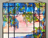 Louis Comfort Tiffany - Wisteria, 1x Stained Glass and 1x Print on