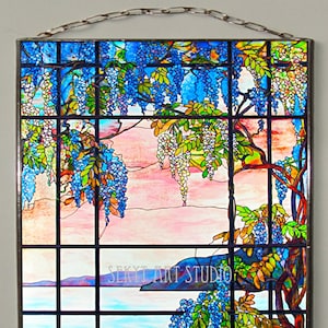 Louis Comfort Tiffany - Wisteria, 1x Stained Glass and 1x
