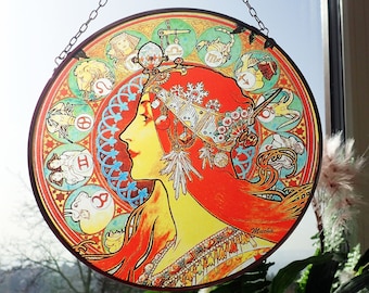 Art Nouveau Stained Glass Lampアルフォンスミュシャ Art Nouveau Stained Glass Lampアルフォンスミュシャ