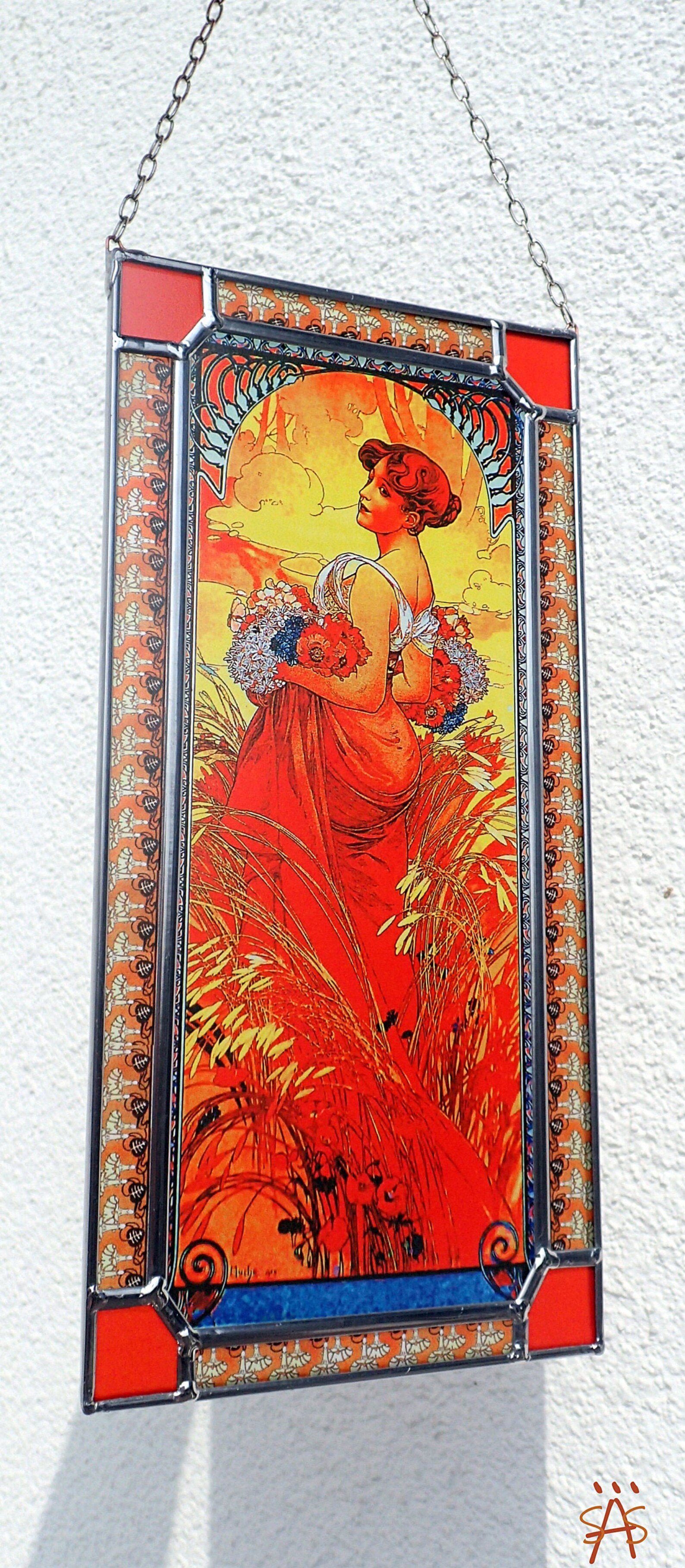 Alphonse Mucha Summer Stained Glass and Printing on Canvas. - Etsy