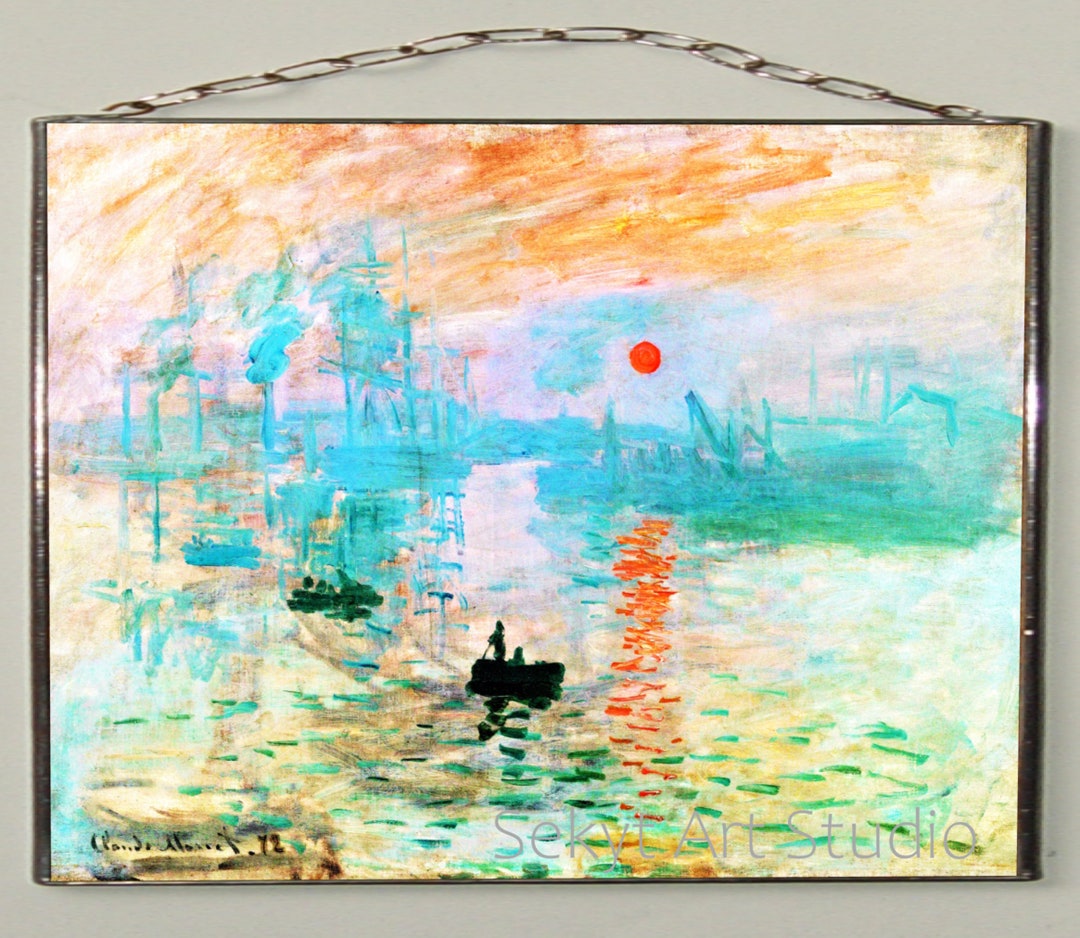 Claude Sunrise II., Stained Glass and Printing on Canvas. canvas