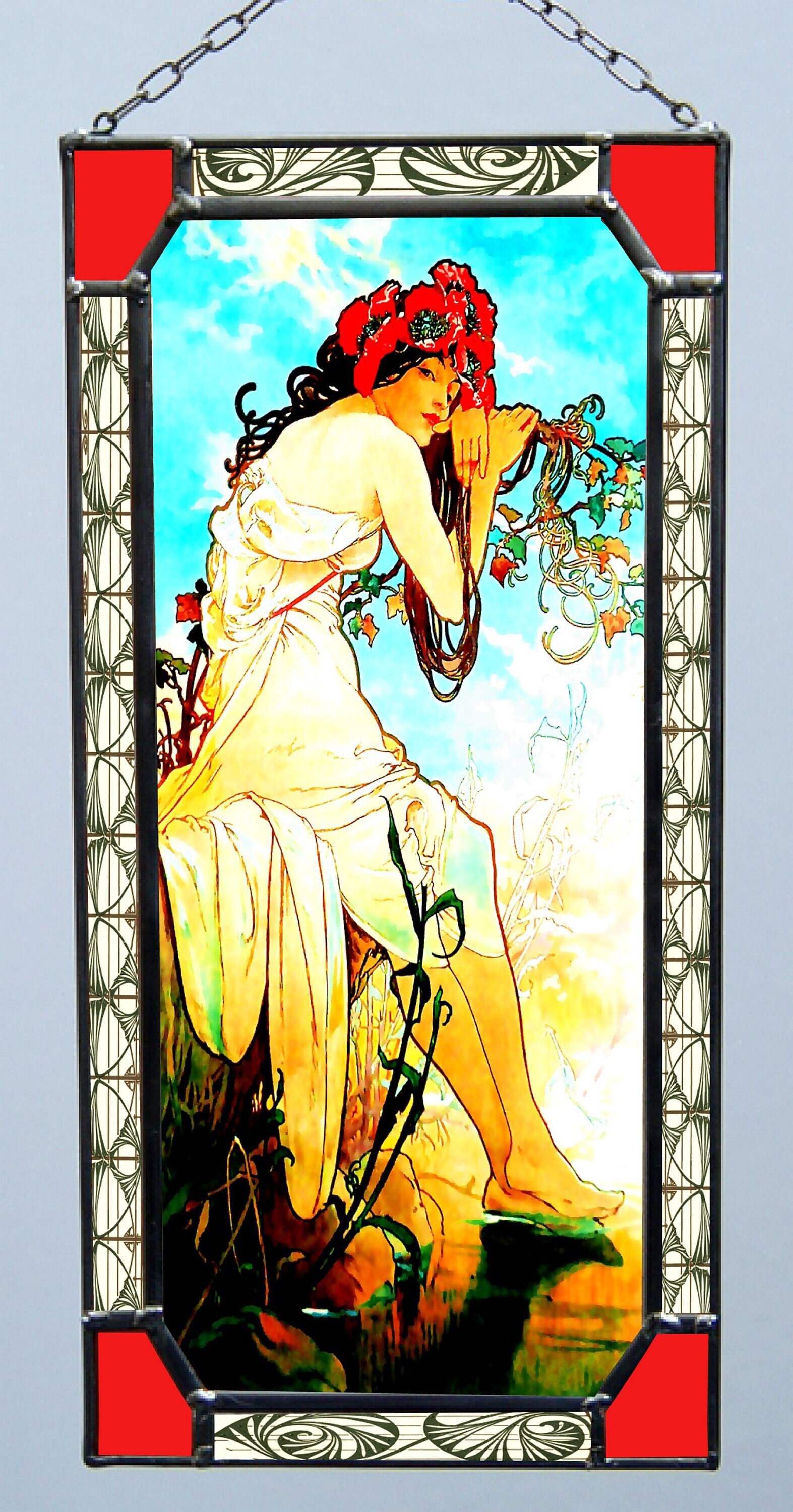 Art Nouveau Stained Glass Lampアルフォンスミュシャ アルフォンス・ミュシャ（Alphons）（1860-1939）によるチェコ