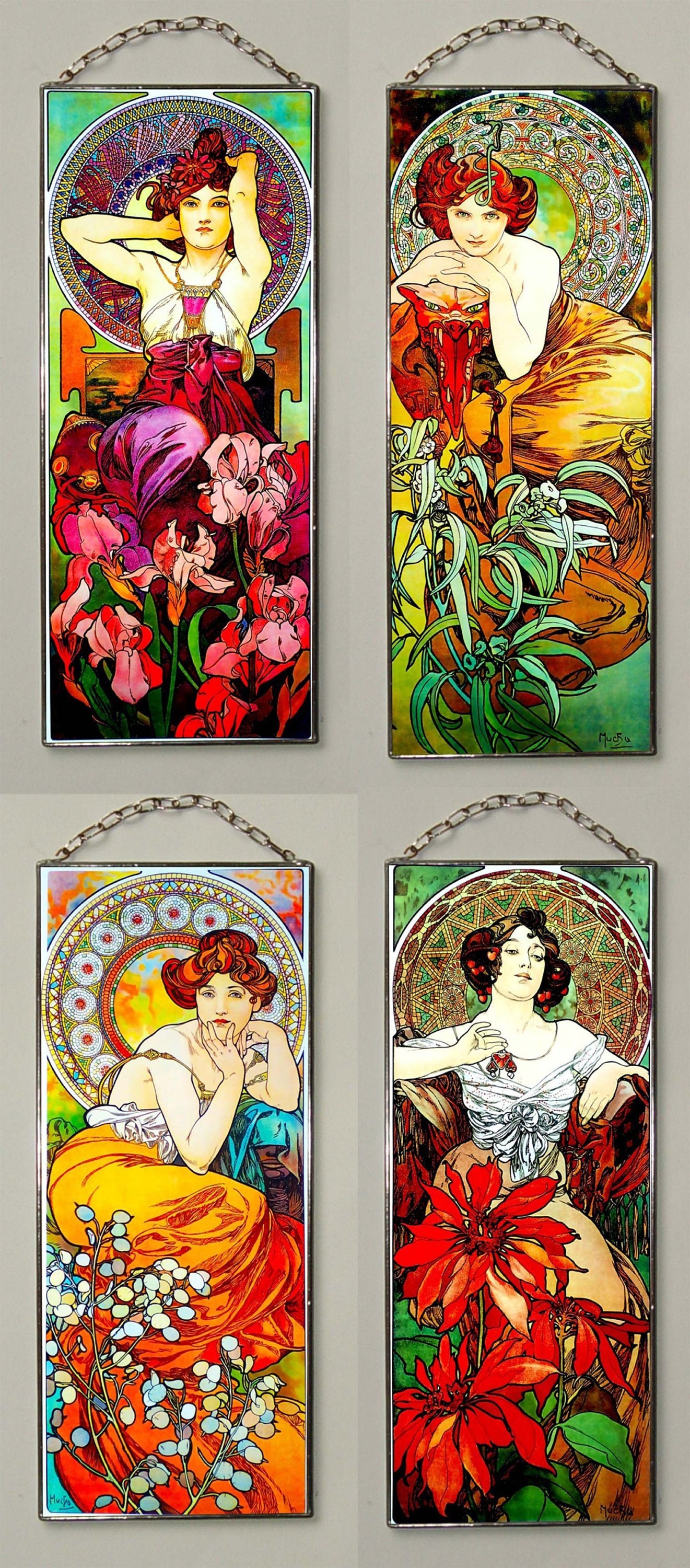 8x Alphonse Mucha - Ruby, Emerald, Ametyst, Topaz, (price
