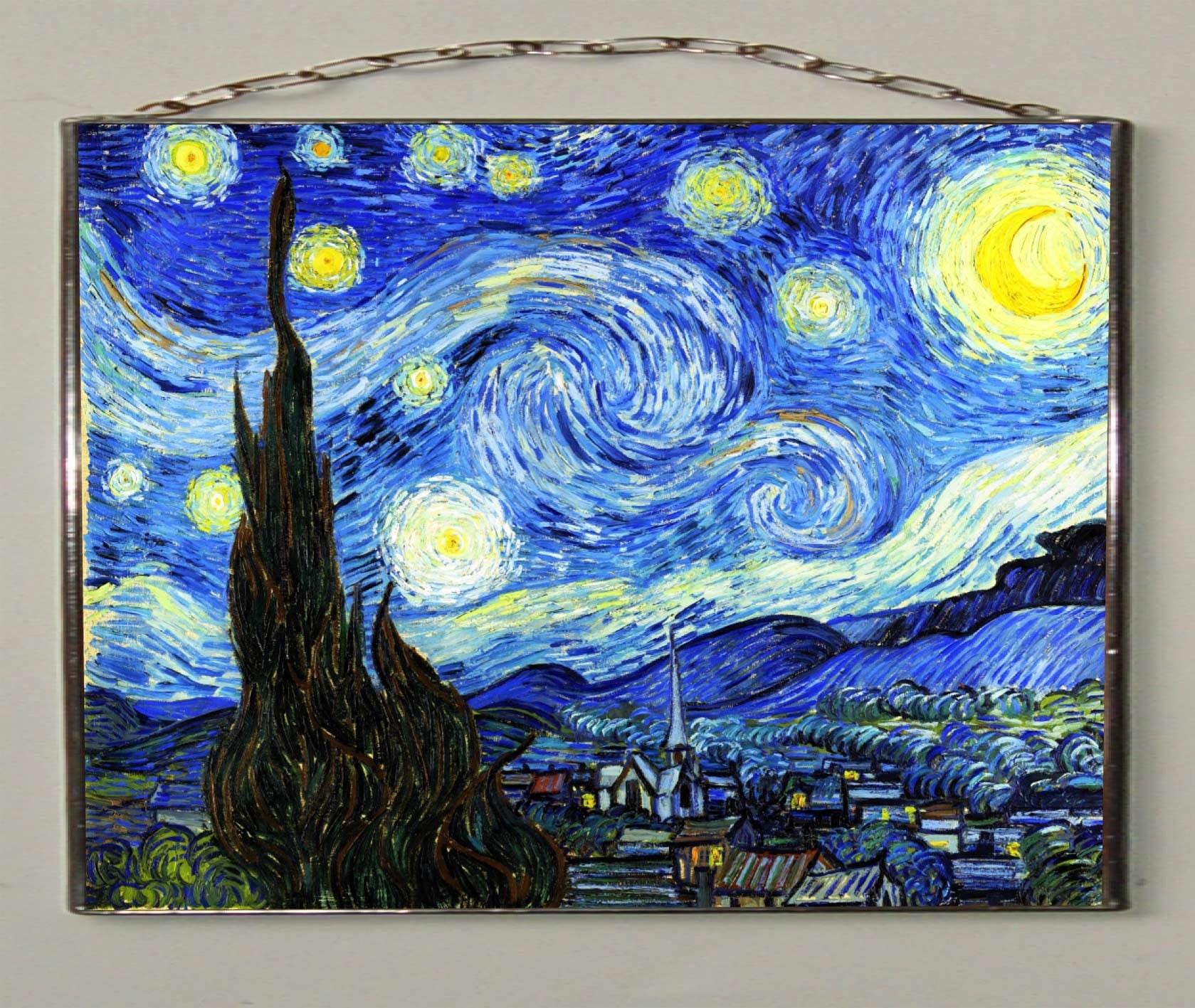 ヴィンセント・ヴァン・ゴッホ - 星月夜。ステンドグラスとキャンバス