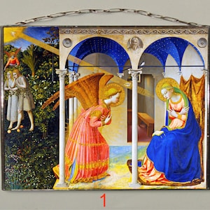 Fra Angelico - Annunciation. Stained glass and Print on canvas.Present.Gift.
