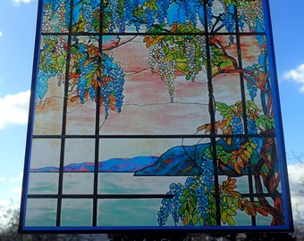 Louis Comfort Tiffany - Wisteria,stained Glass and Print on Canvas