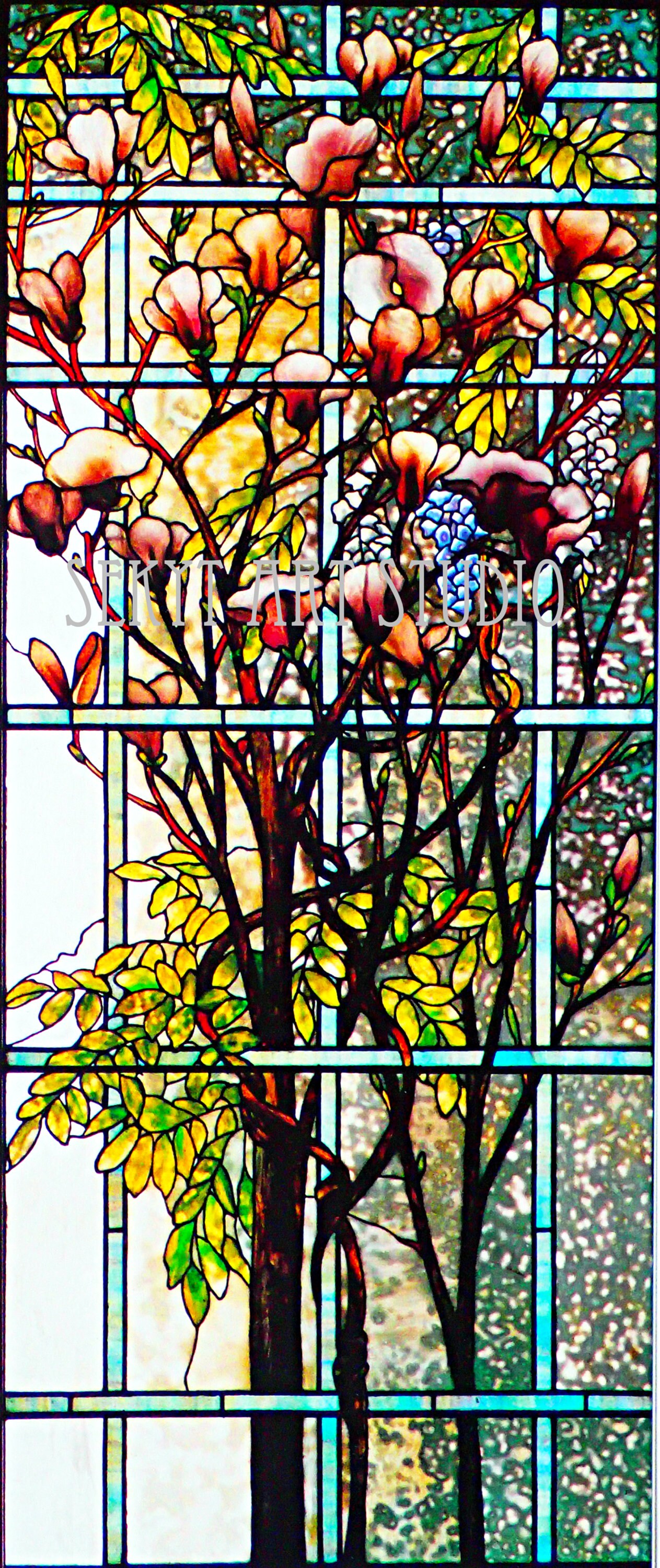 Louis Comfort Tiffany - Magnolia and Wisteria, Stained Glass and