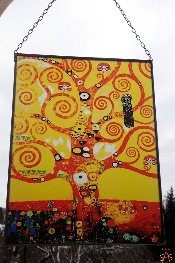 Gustav Klimt Tree Of Life Stained Glass And Printing On Etsy Gustav Klimt Tree Of Life Stained Glass And Printing On Etsy