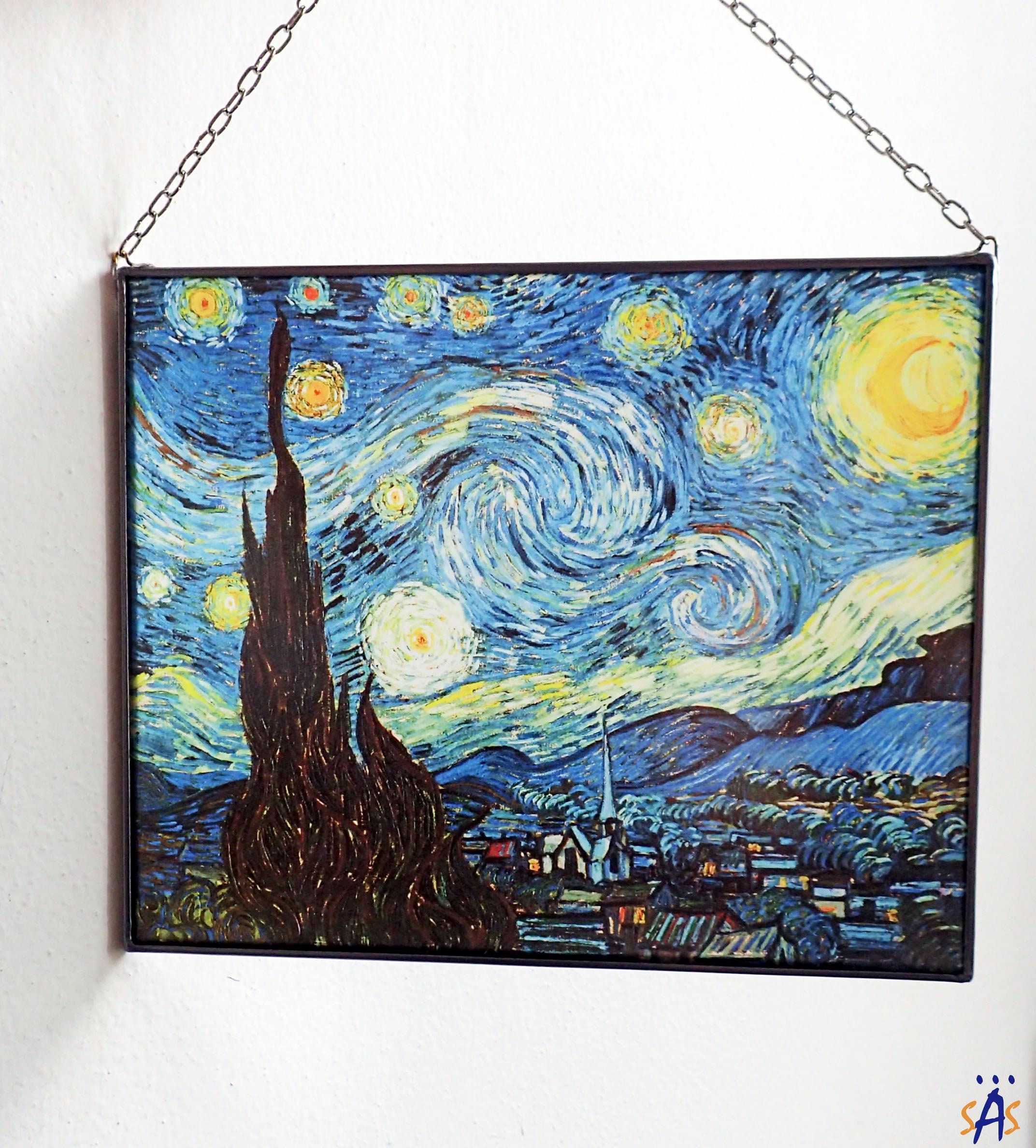 ヴィンセント・ヴァン・ゴッホ - 星月夜。ステンドグラスとキャンバス