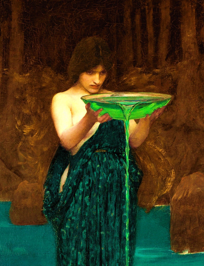 John William Waterhouse Circe Invidiosa 1892 Stained Etsy