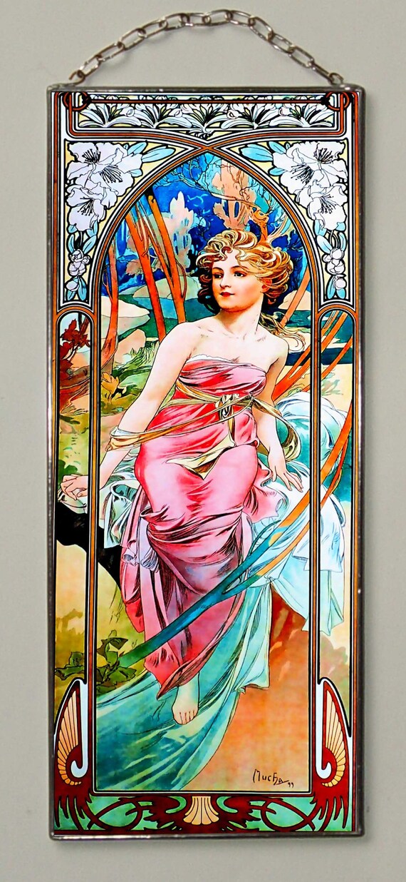 Alphonse Mucha Morning Stained Glass | Etsy